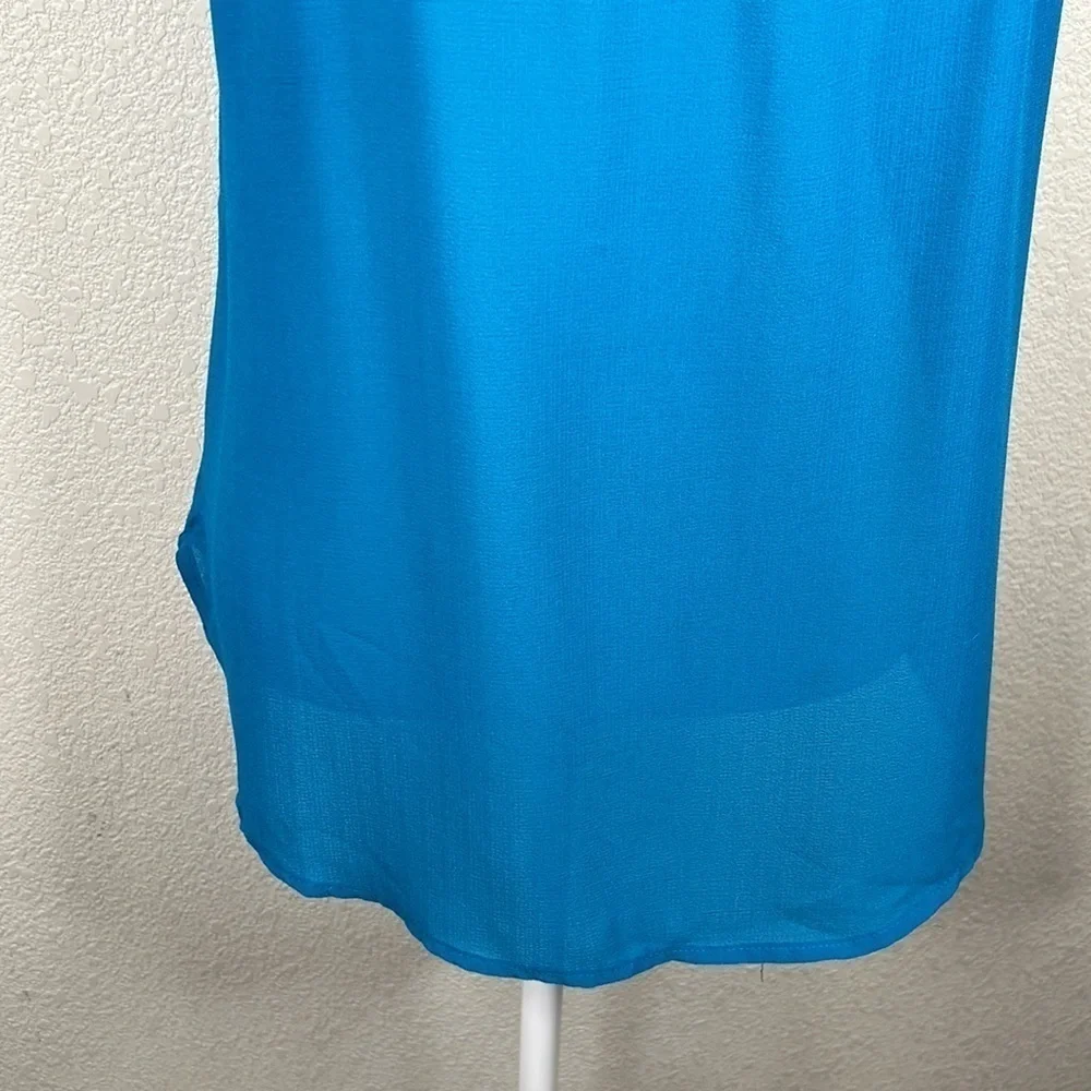 Bella du Jour Turquoise Embroidered Sleeveless Top Size Large - Picture 3 of 6